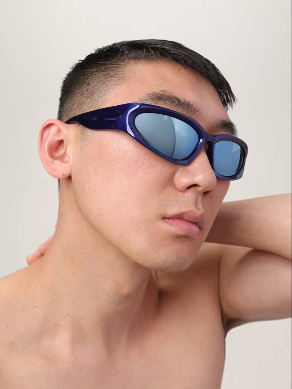 NEW BALENCIAGA BB0157S 009 SUNGLASSES BLUE UNISEX EYEWEAR BALENCIAGA - Picture 6 of 10